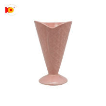 Taza de cerámica de helado rosa rosa al por mayor llegada con soporte